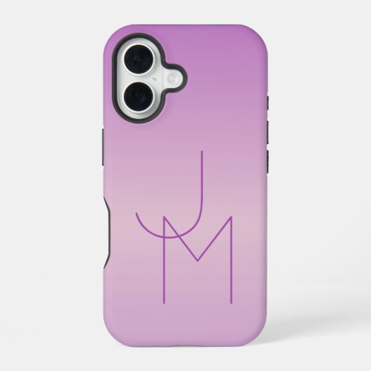 Einzigartiges Monogramm | Soft Lavendel Pink iPhone 16 Hülle (Rückseite)