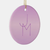 Einzigartiges Monogramm | Soft Lavendel Pink Keramik Ornament (Rechts)