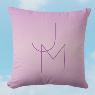 Einzigartiges Monogramm Soft Lavendel Pink Kissen
