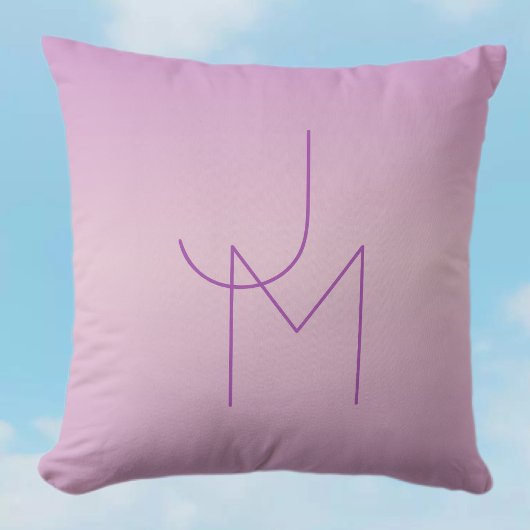 Einzigartiges Monogramm | Soft Lavendel Pink Kissen