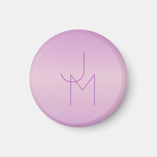 Einzigartiges Monogramm | Soft Lavendel Pink Magnet (Vorne)