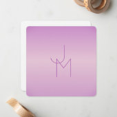 Einzigartiges Monogramm | Soft Lavendel Pink Mitteilungskarte (Vorderseite/Rückseite Beispiel)