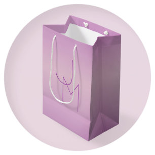 Einzigartiges Monogramm Soft Lavendel Pink Mittlere Geschenktüte