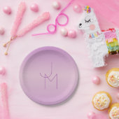 Einzigartiges Monogramm | Soft Lavendel Pink Pappteller (Party)