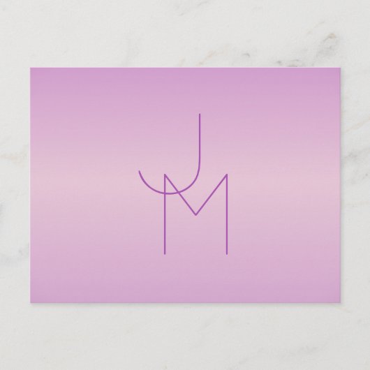 Einzigartiges Monogramm | Soft Lavendel Pink Postkarte (Vorderseite)