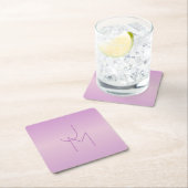 Einzigartiges Monogramm | Soft Lavendel Pink Rechteckiger Pappuntersetzer (Vor Ort)