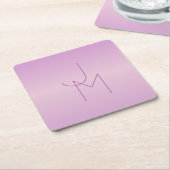 Einzigartiges Monogramm | Soft Lavendel Pink Rechteckiger Pappuntersetzer (angewinkelt)