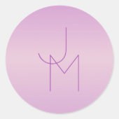 Einzigartiges Monogramm | Soft Lavendel Pink Runder Aufkleber (Vorderseite)