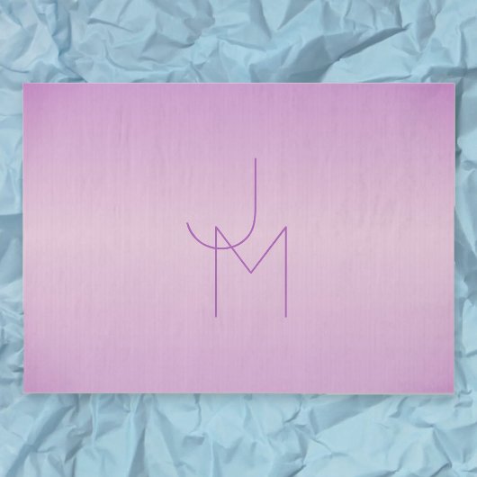 Einzigartiges Monogramm | Soft Lavendel Pink Seidenpapier