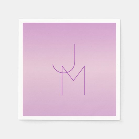Einzigartiges Monogramm | Soft Lavendel Pink Serviette (Vorderseite)
