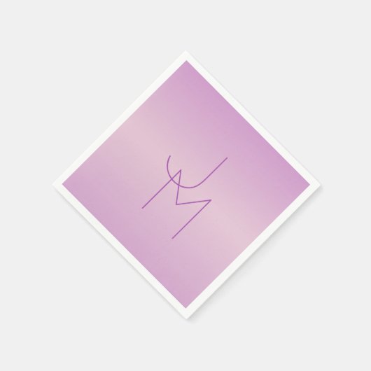 Einzigartiges Monogramm | Soft Lavendel Pink Serviette (Ecke)