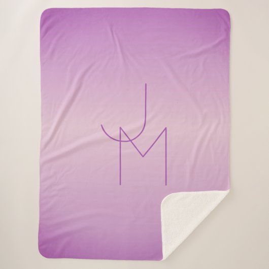 Einzigartiges Monogramm | Soft Lavendel Pink Sherpadecke (Vorderseite)
