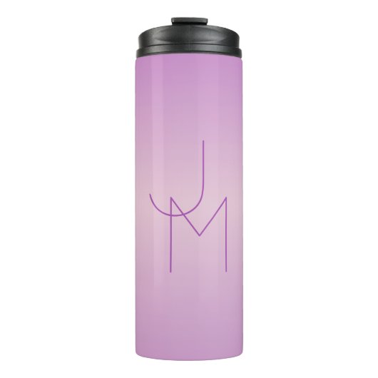 Einzigartiges Monogramm | Soft Lavendel Pink Thermosbecher (Vorderseite)