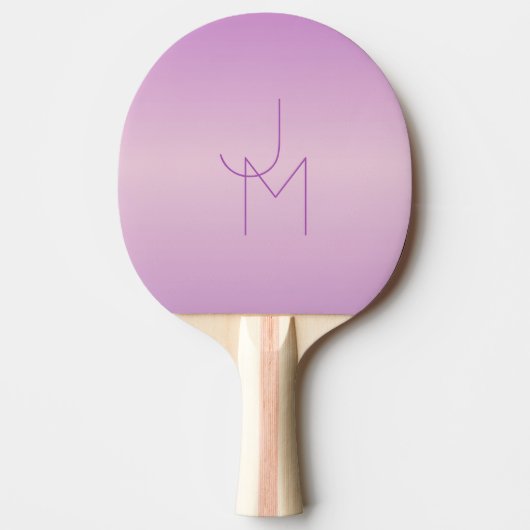 Einzigartiges Monogramm | Soft Lavendel Pink Tischtennis Schläger (Vorderseite)