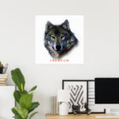 Einzigartiges Motivierend Freedom Wolf Poster (Heimbüro)