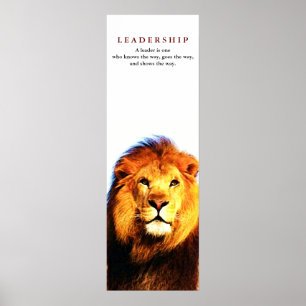 Einzigartiges Motivierend Leadership Zitat Lion Po Poster