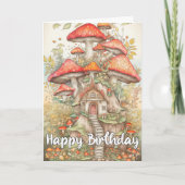 Einzigartiges Mushroom Forest Village Illustration Karte (Vorderseite)