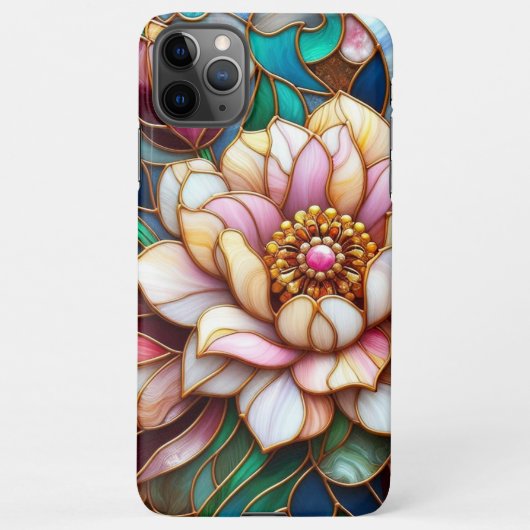 Einzigartiges Muster aus geblümtem Glas iPhone Hülle (Rückseite)