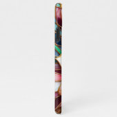 Einzigartiges Muster aus geblümtem Glas iPhone Hülle (Rechte Seite)