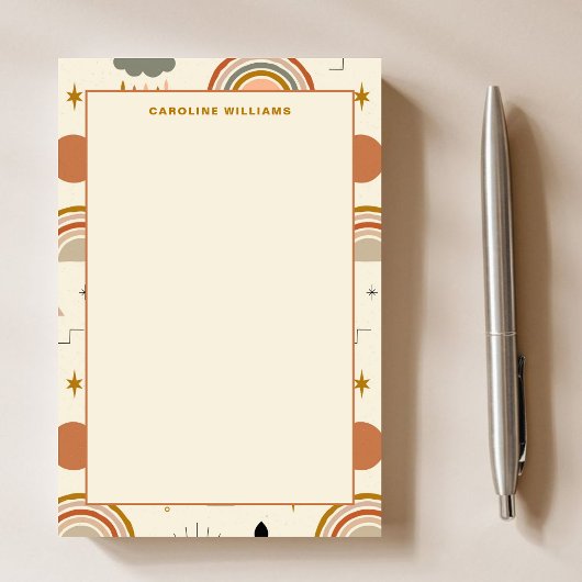 Einzigartiges Muster Boho Bohemischer Regenbogenle Post-it Klebezettel