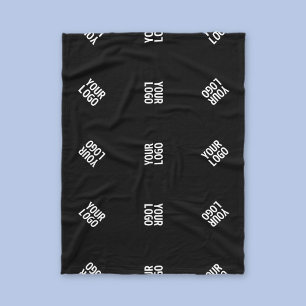 Einzigartiges Muster für moderne Logos Schwarz Fleecedecke