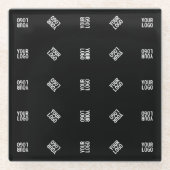 Einzigartiges Muster für moderne Logos | Schwarz Glasuntersetzer (Vorderseite)