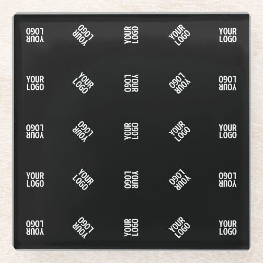 Einzigartiges Muster für moderne Logos | Schwarz Glasuntersetzer (Vorderseite)