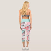 Einzigartiges Muster korallenrosa Minzgrün Capri Leggings (Rückseite)
