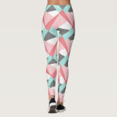 Einzigartiges Muster korallenrosa Minzgrün Leggings (Rückseite)