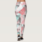 Einzigartiges Muster korallenrosa Minzgrün Leggings (Rückseite)