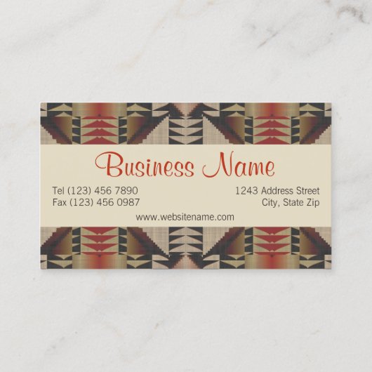 Einzigartiges Native Amerikanische Ureinwohner Tri Visitenkarte (Rückseite)