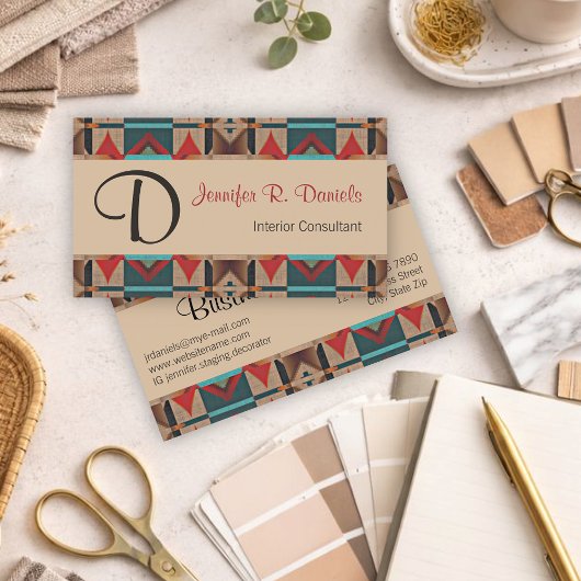 Einzigartiges Native Amerikanische Ureinwohner Tri Visitenkarte