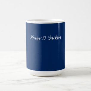 Einzigartiges Navy Blau Klassisches Handschriftlic Kaffeetasse