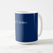 Einzigartiges Navy Blau Klassisches Handschriftlic Kaffeetasse (VorderseiteRechts)