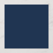 Einzigartiges Navy Blue Modern Script Wedding Menu Programm (Rückseite)