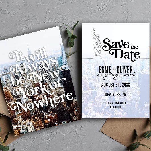 Einzigartiges New Yorker Hochzeitthema Save the Da Date