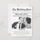 Einzigartiges Newspaper Foto Hochzeit Dankeschön K Dankeskarte (Vorderseite)