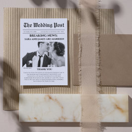 Einzigartiges Newspaper Foto Hochzeit Dankeschön K Dankeskarte