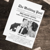 Einzigartiges Newspaper Foto Hochzeit Dankeschön K Dankeskarte