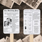 Einzigartiges Newspaper Foto Hochzeitsprogramm Zei Fächer