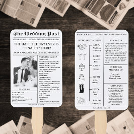 Einzigartiges Newspaper Foto Hochzeitsprogramm Zei Fächer