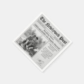 Einzigartiges Newspaper Fun Facts Foto Wedding Nap Serviette (Ecke)
