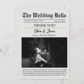 Einzigartiges Newspaper-Hochzeitsstift Foto Danke- Einladung (Vorne/Hinten)