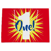 Einzigartiges Niedliches farbiges 1. Geburtstag Pa Große Geschenktüte (Vorderseite)