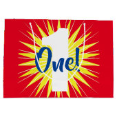 Einzigartiges Niedliches farbiges 1. Geburtstag Pa Große Geschenktüte (Rückseite)