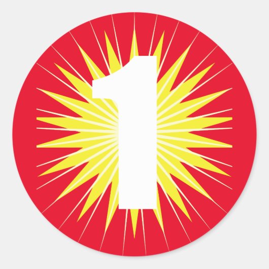 Einzigartiges Niedliches farbiges 1. Geburtstag Pa Runder Aufkleber (Vorderseite)