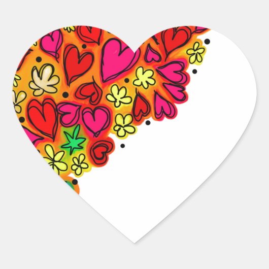 Einzigartiges Niedliches Herzmuster Herz-Aufkleber (Vorderseite)