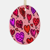 Einzigartiges Niedliches Herzmuster Keramik Ornament (Rechts)