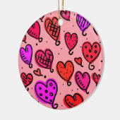 Einzigartiges Niedliches Herzmuster Keramik Ornament (Links)