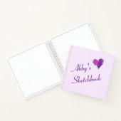 Einzigartiges Niedliches Rosa und Lila Herzklopfbu Notizblock (Innenseite)